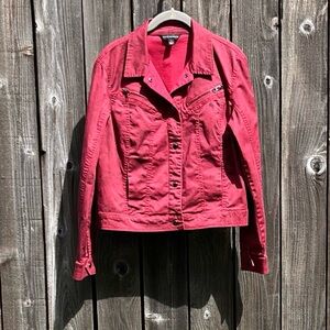 Rock & Republic red denim jean jacket size medium